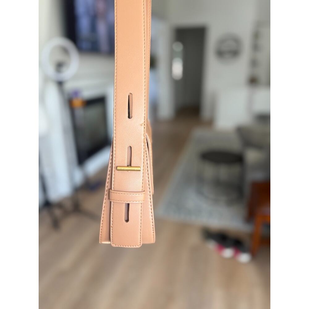 Madison West Tan Faux Leather Crossbody Handbag | Structured Shoulder Bag - Picture 2 of 6